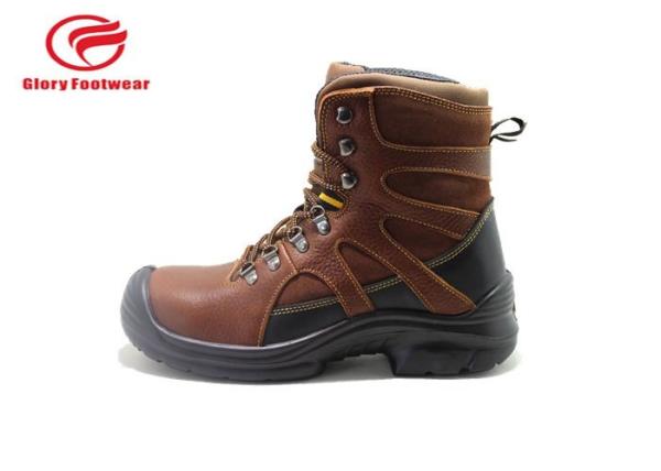 High Cut Tumbled Leather Lightweight Steel Toe Boots , Steel Toe Waterproof Boots