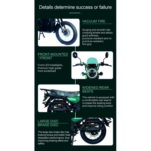 King of Africa 12000W Rated Power Electric Motorcycle with 72V 40Ah Lithium Iron Phosphate Battery and 85km Top Speed