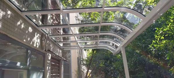 Convenient Grey Aluminium Canopy With PC Sheet And Accessories