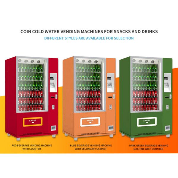 Metal Touchscreen Vending Machine Paper Money / Coin / Scan / Customize Payment System