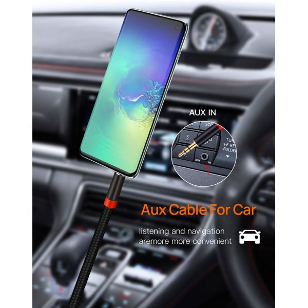 Nylon Braided 3m Stereo Audio Aux Cable With Standard 3.5mm Audio Jack