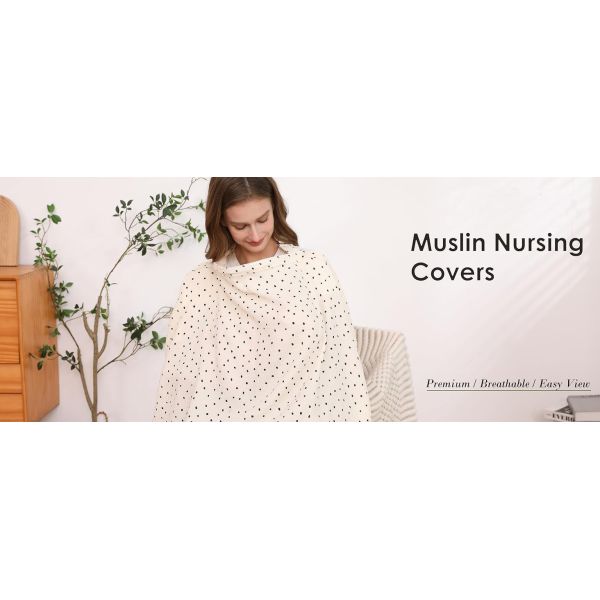 Nursing Cover for Baby Breastfeeding, 100% Cotton Breastfeeding Cover
