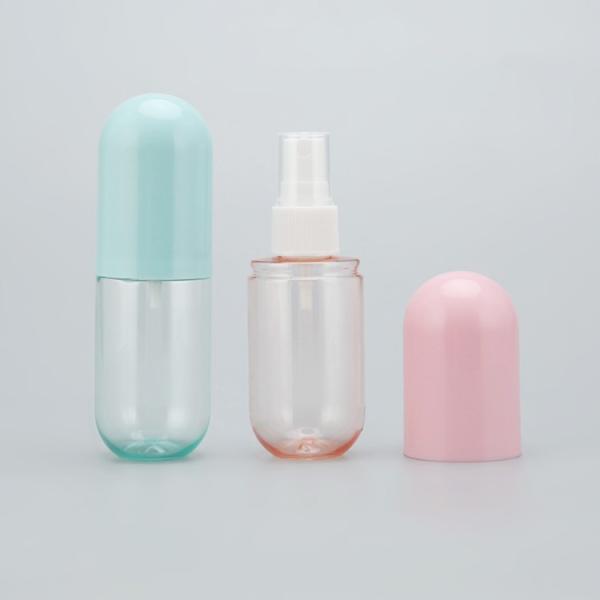 40/60 ml SPRAYER PUMP PET Capsule Spray Flask em cores bonitas para água de essência portátil