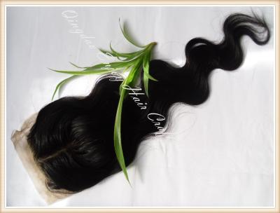 Silk top closure 4''x4'' peruvian virgin hair natural color,body wave 10''-24''middle part