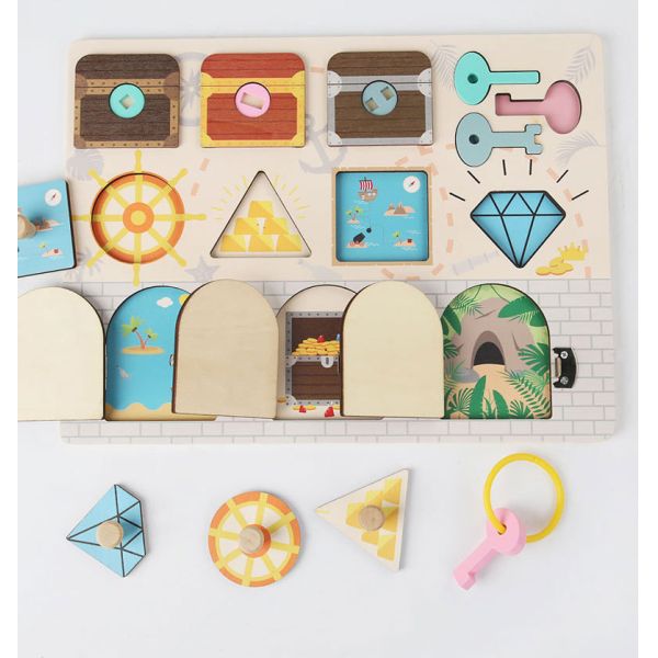 Montessori Lock Opening Busy Board Fine Movement Hand Eye Coordination for Children