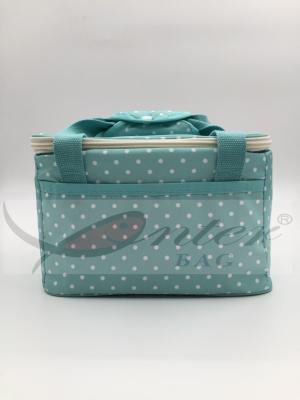 White Dots Insulated Lunch Tote / Personalized Neoprene Lunch Bags For Women