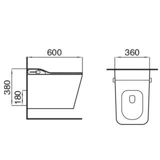 Modern One Piece Ceramic Rimless Wall-Mounted Hanging Toilet Remote Control P-Trap Smart Intelligent Wall-Hung Seat Heating