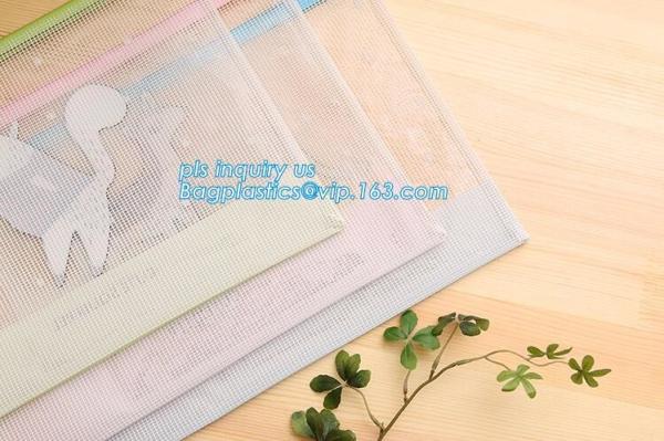 Customize Mesh PVC Pencil Bag A4 Travel Passport Pouch, Plastic k document file bag