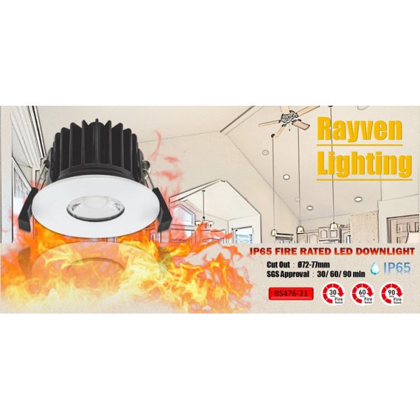 BS476 IP65 Fire Resistant Recessed Downlight 10W Fixed Fire-rated LED COB Downlight
