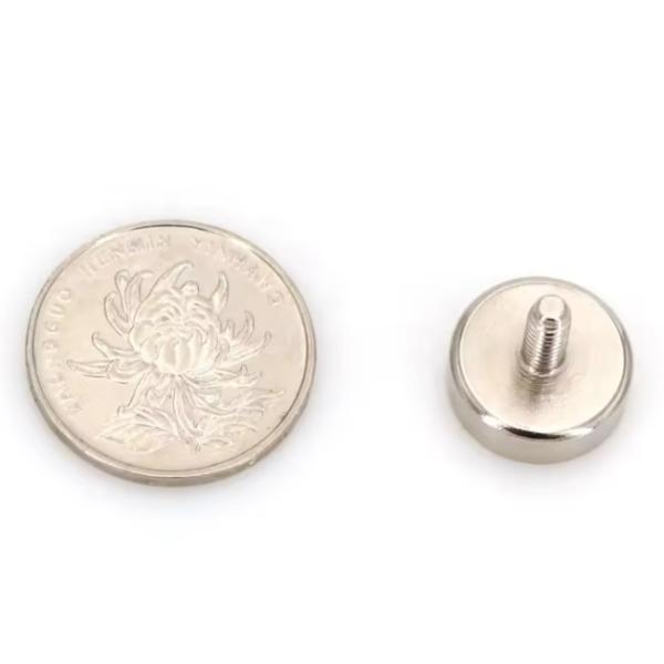 Nickel Coating External Threaded Neodymium Magnets Customized