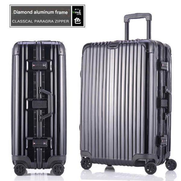 21520 Diamond Style Aluminum Frame Suitcase with TSA Customs Lock Aluminum-Magnesium Alloy and Silent Universal Wheels