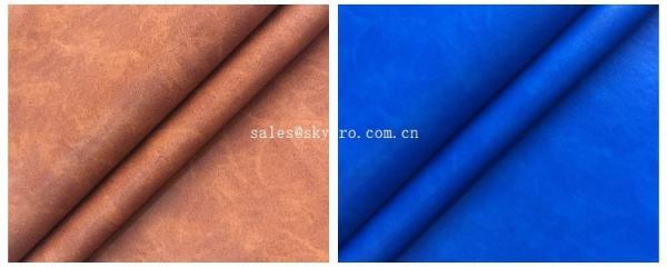 absorção macia da perspiração do couro de 0.8mm Crazy Horse nenhum couro do falso do PVC do plutônio do vinco