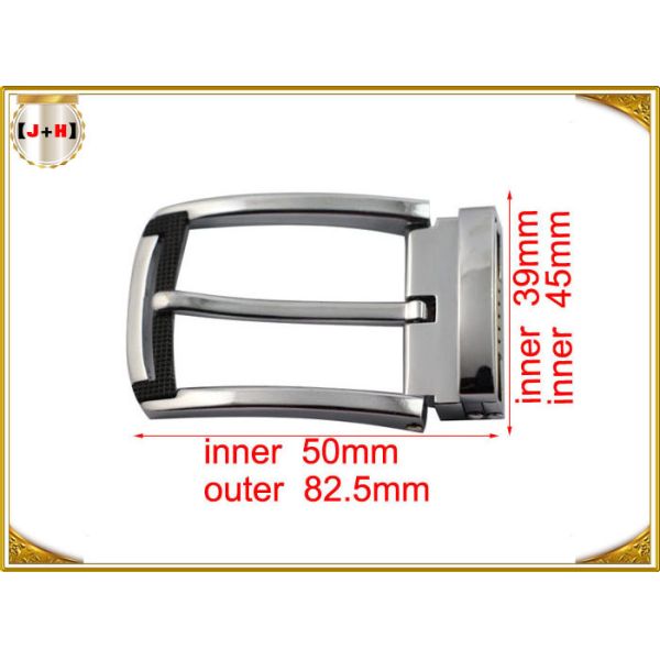 Latest Design Shiny Sterling Silver Metal Belt Buckle With Laser Engraved Logo