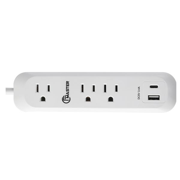 4 outlet Power Socket 1.5FT Cord, 2 USB Surge Protector, Power Charge