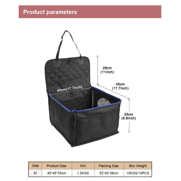 Animal de estimação impermeável Front Protetor Seat de Seat do impulsionador do carro do cão com o bolso inferior do armazenamento do Não-deslizamento e removível e lavável