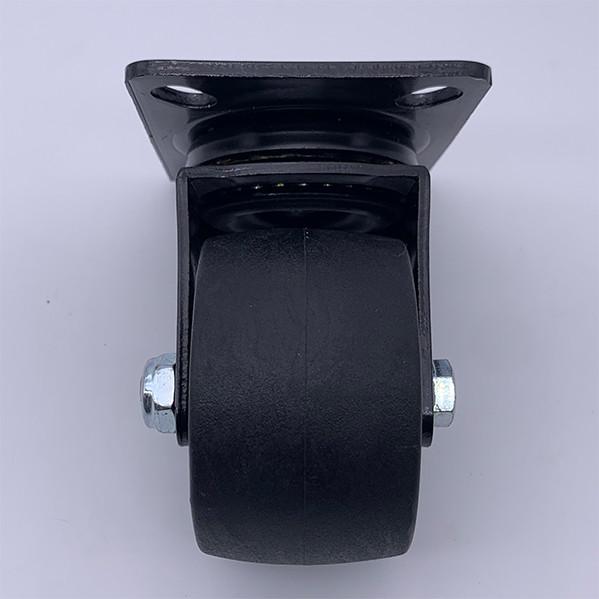 O rodízio de nylon preto do PA roda a placa superior de 360 graus 3 polegadas