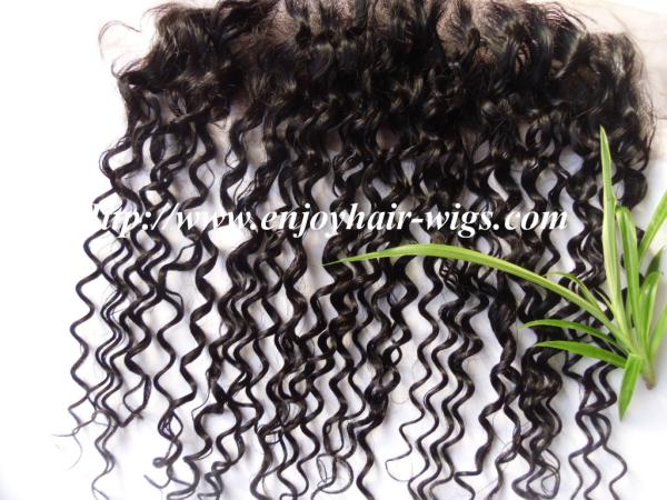 Peruvian virgin remy hair lace frontal 13''x4'' ,natural color deep wave 10''-24''length