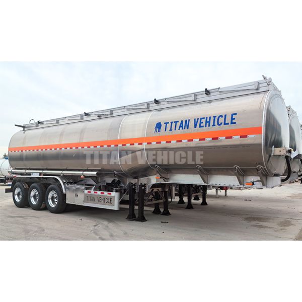 TITAN Large Capacity Aluminum Oil Diesel Fuel Tanker Trailer 3 Axle 4 Compartments for Sale