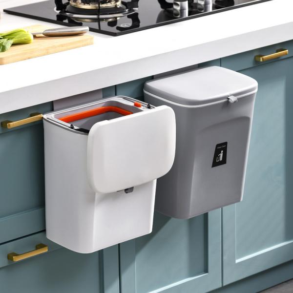 Household Cabinet Door Wall Mounted Toilet Toilet Living Room Hanging Kitchen Trash Can with Lid