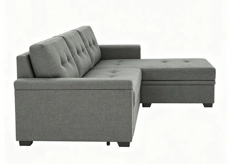 Hand Tufted Fabric Pull out Sleeper Sofa Bed for Luxury Small Apartment Decor