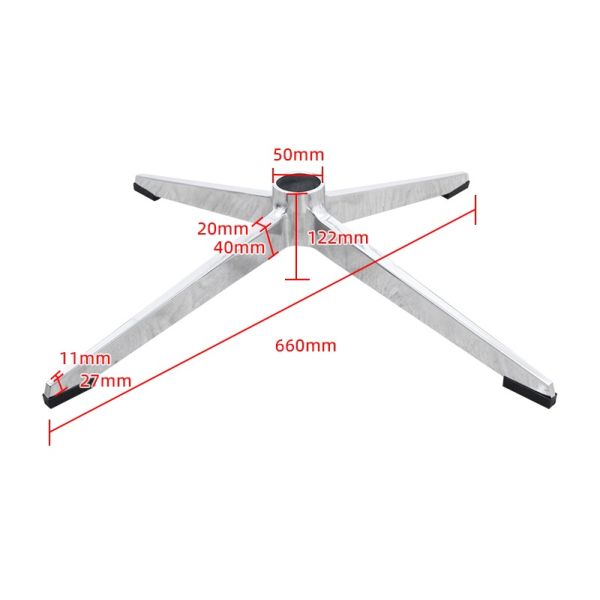 Four-star Base Office Chair Base Replacement Polished Color High 122MM Aluminum Alloy
