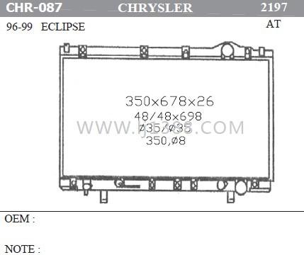 Chrysler Eclipse 96-99 High Performance Aluminum Radiators OEM MR239967