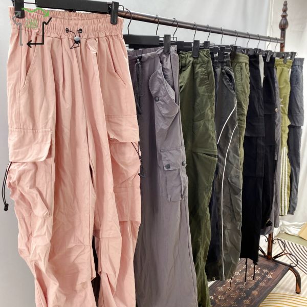 Drawstring Design Women Used Cargo Pants Fashion Overalls Mixed Sizes Multi Pocket