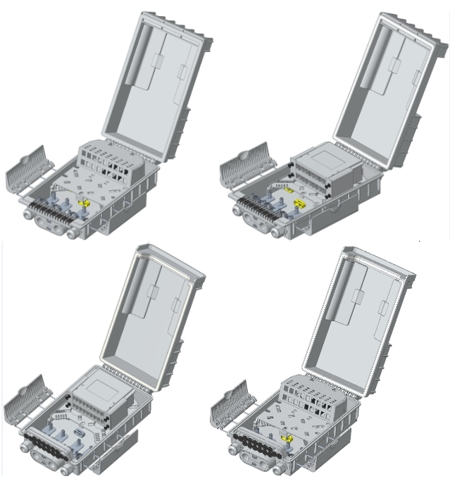 ABS UV Splitter type FTTH Fiber Optic Terminal Box IP65 CE Certificated