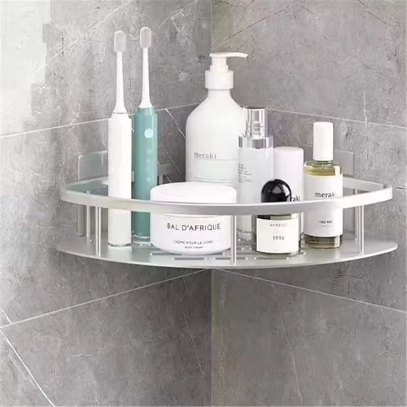 Factory OEM Wall Mounted Aluminum Shelves Floating Storage Rack for Bathroom Storage Kitchen Spice Rack Living Room Decor