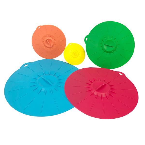 Customizable Colorful BPA Free Food Safe Customize Skillet Pan Keep Fresh Silicone Tops Suction Vacuum Vegetable Cover for bowl