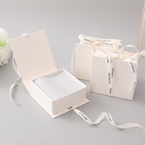 NECKLACES Custom Made Closure Lid Eco Cardboard Foldable Small Jewelry Gift Paper Box With Ribbon
