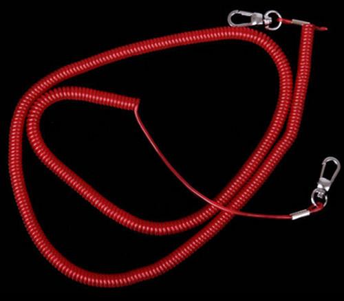 Fishing rod red color coiled leashes/paddle tether to protect fishing tools anti-drop coil