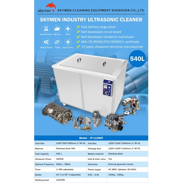 540L Skymen Industrial Ultrasonic Cleaner for Cleaning Boat Parts