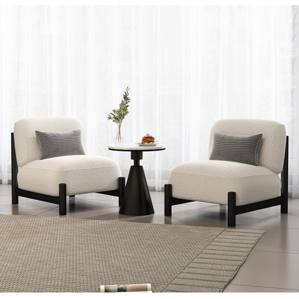 Wholesale Comfortable Modern Eco-Friendly Lamb Fleece Fabric Single Leisure Sofa Chair Set High-resilience Sponge for Bedroom