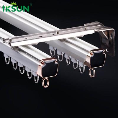 White Double Aluminium Curtain Track Wall Mount 3.5mm Thickness