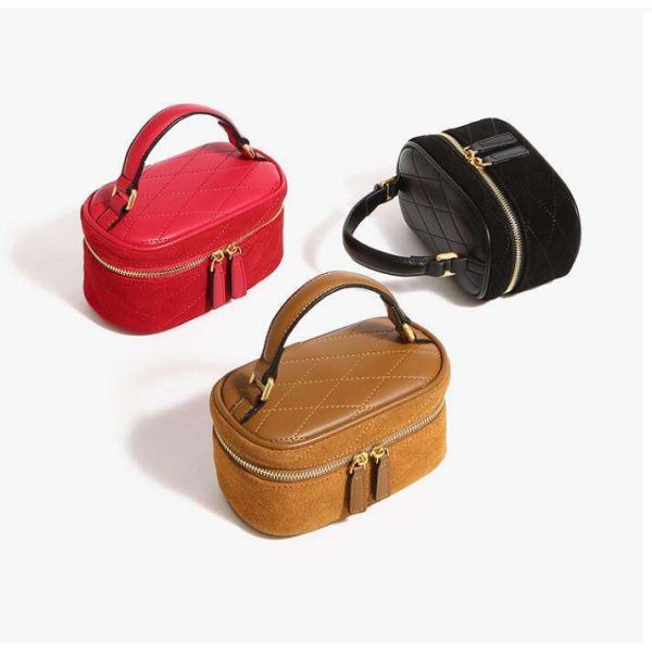Ladies Genuine Leather Cosmetic Cases Luxury Custom Design Toiletry Beauty Bags