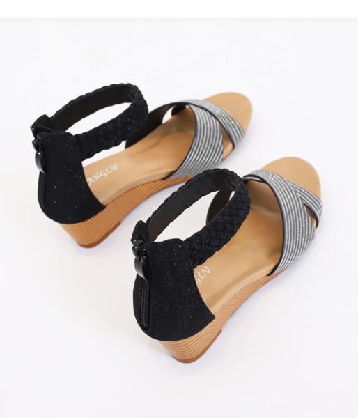 BS113 Sandals Women 2021 New European And American Fashion Summer Ladies Shoes Woven Roman Fashion Wedges Sandals Beach