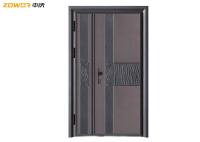 Portes d'entrée de luxe de fer travaillé de Chambre avec la fenêtre de verre trempé