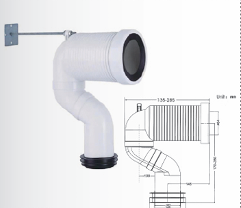 ABS Injection Molded Bathroom Sewage Pipe Outlet Wall Drain Elbow Switch Accessory