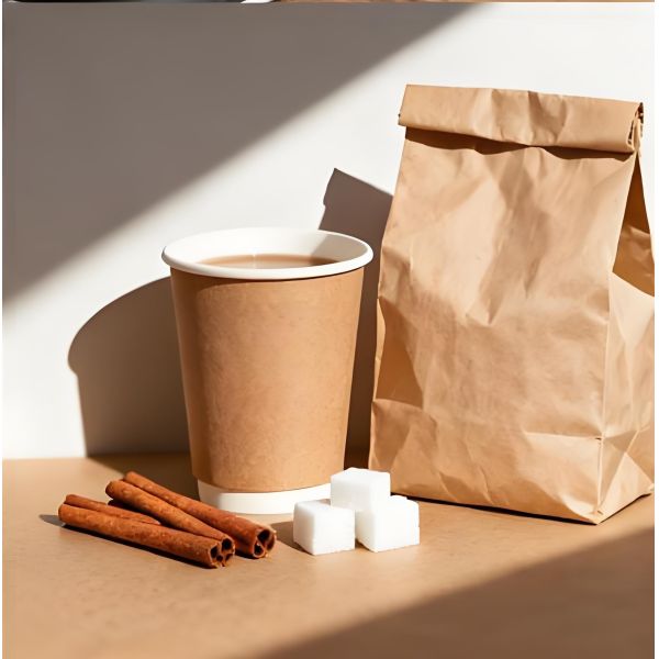 Personalized Custom Printed Brown Kraft Paper Cups 8oz 12oz 16oz 20oz Double Wall Paper Cups