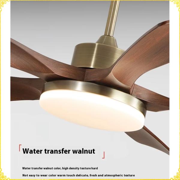 42/52 pouces 3/5 lames droites feuilles de bois ventilateur de plafond télécommande