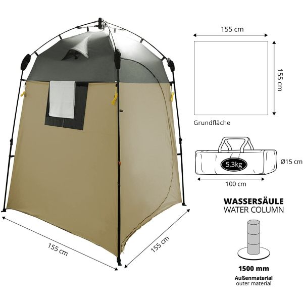 155x155x220CM Pop Up Shower Tent