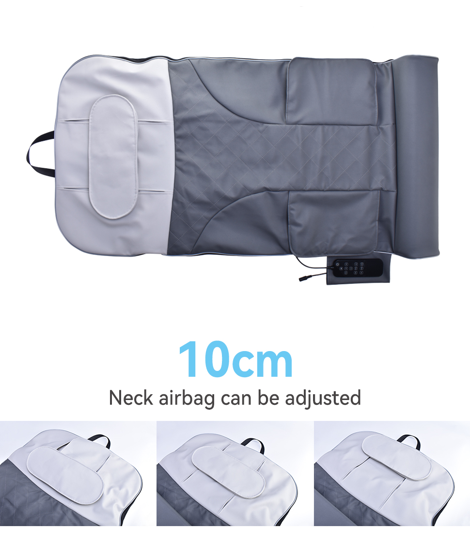 Electric Mat with Foot Massager Home Office Heating Vibration Adjustable Shiatsu Full Body Massage Bed Mat