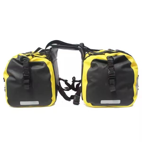 Sac à dos jaune imperméable à l'eau pour moto pour les sports de plein air