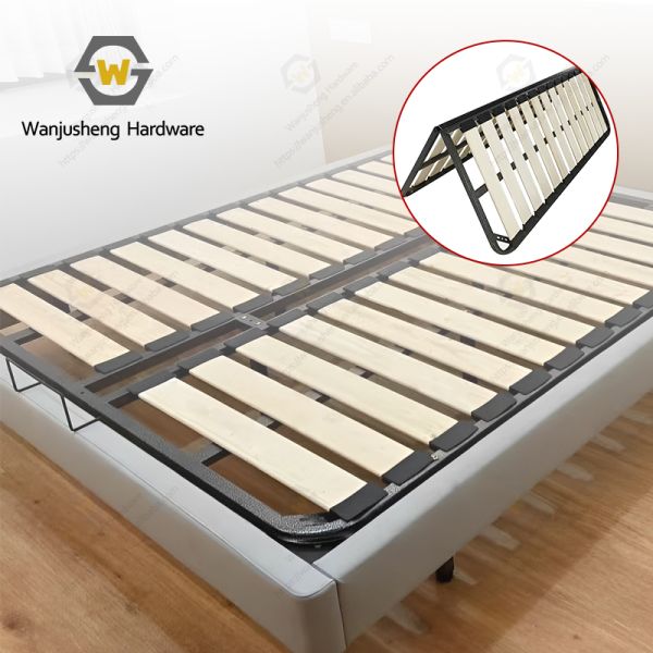 Foldable Iron Metal Slat Frame for Double Queen Bed 1.8m Long Tatami Bed Frame