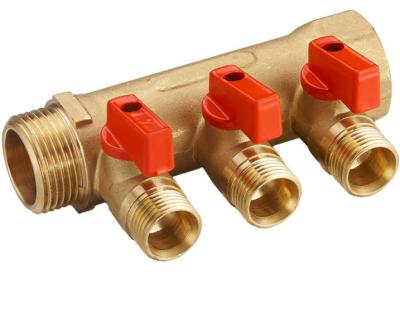 TMOK H100 Valve Tappet Solenoid PN16 3 Way 4 Way Brass Water Manifold For Water Distributor