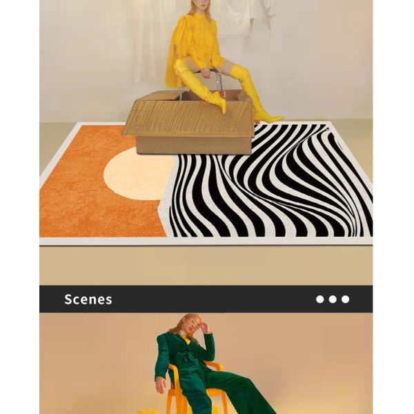 Crystal Velvet Fashion Bedroom Floor Carpets Large Dining Room Rugs OEM