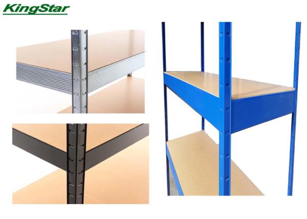 Industrial Boltless Shelving System , Heavy Duty 4 Tier Metal Shelving Unit