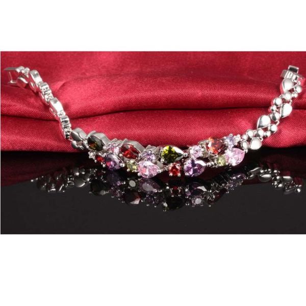 Gorgeous Cubic Zirconia Bracelet for Women Gold Plated Tennis  Bracelet (JKS950SILVER)