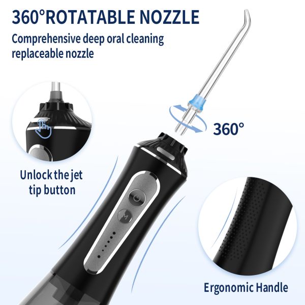 300ml Ipx7 Electric Water Flosser Teeth Cleaning Portable Oral Irrigator 21W